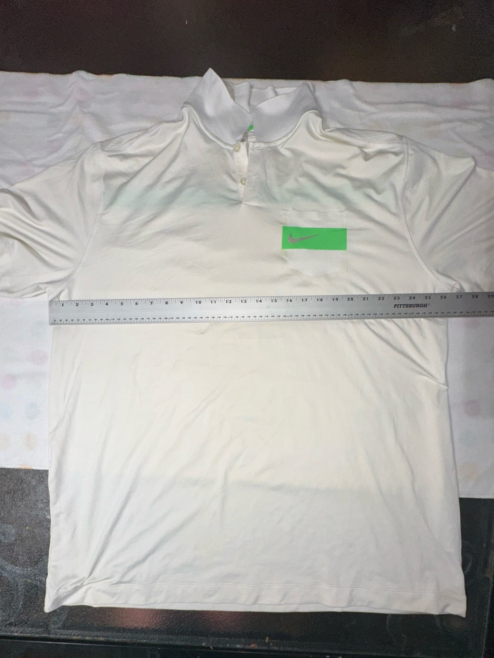 Nike Dri Fit Golf Tour Performance Polo Shirt White/Green Men's Size 2XL